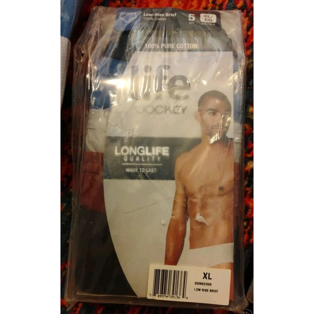 Vintage Life By Jockey Low Rise Men's Briefs 5 Pack Size Xl Blue cotton